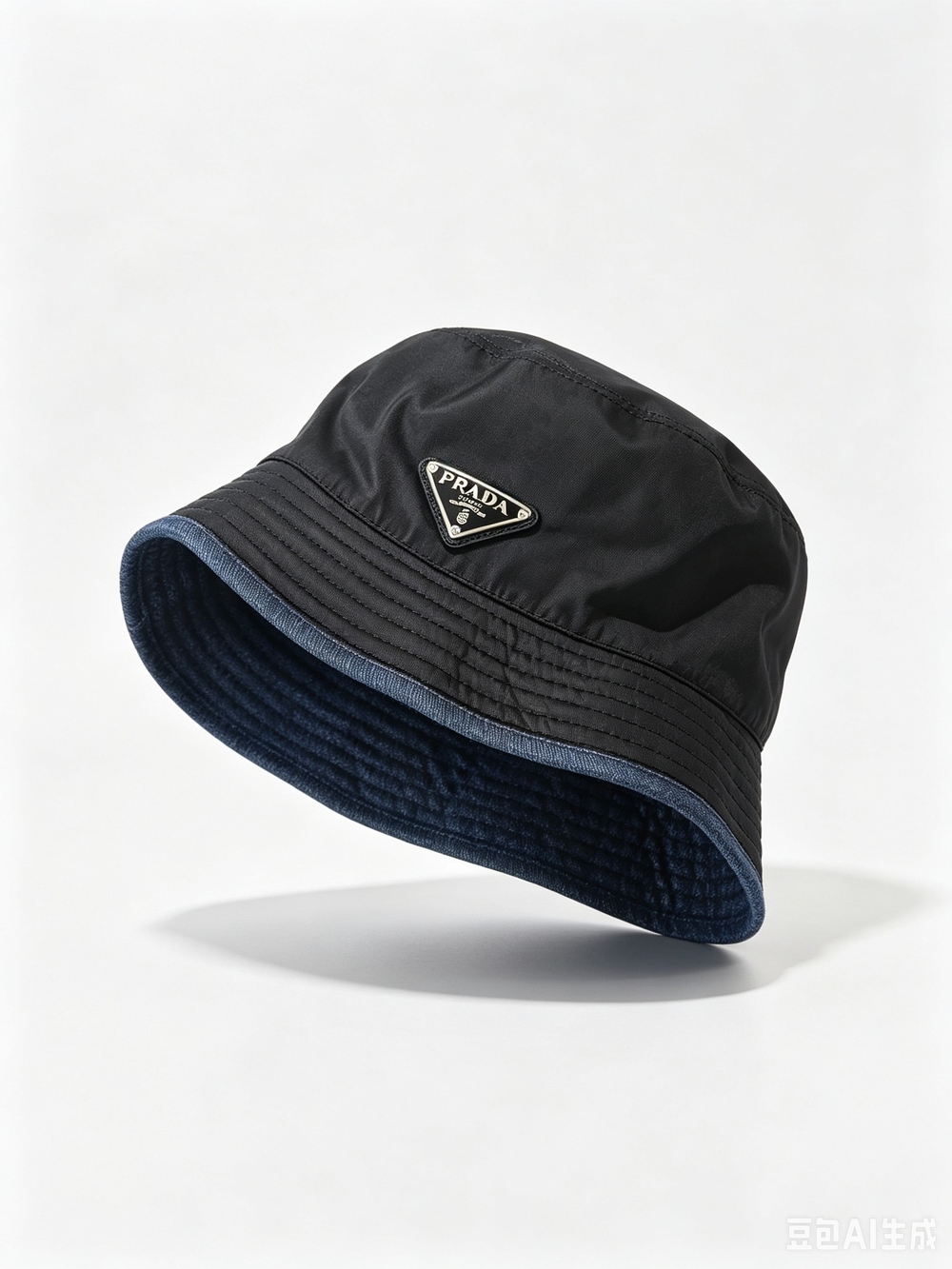 Prada Black Nylon Reversible Bucket Hat